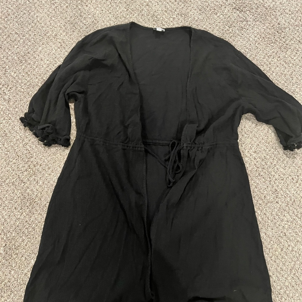 Black Open-Front Coverup- JCREW
